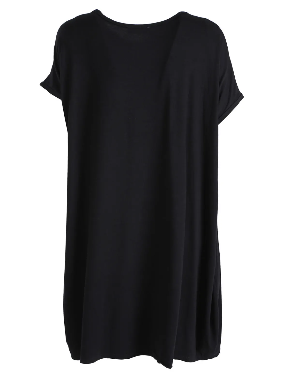 Solada Vestito maxi da donna a maniche corte con taschini - nero