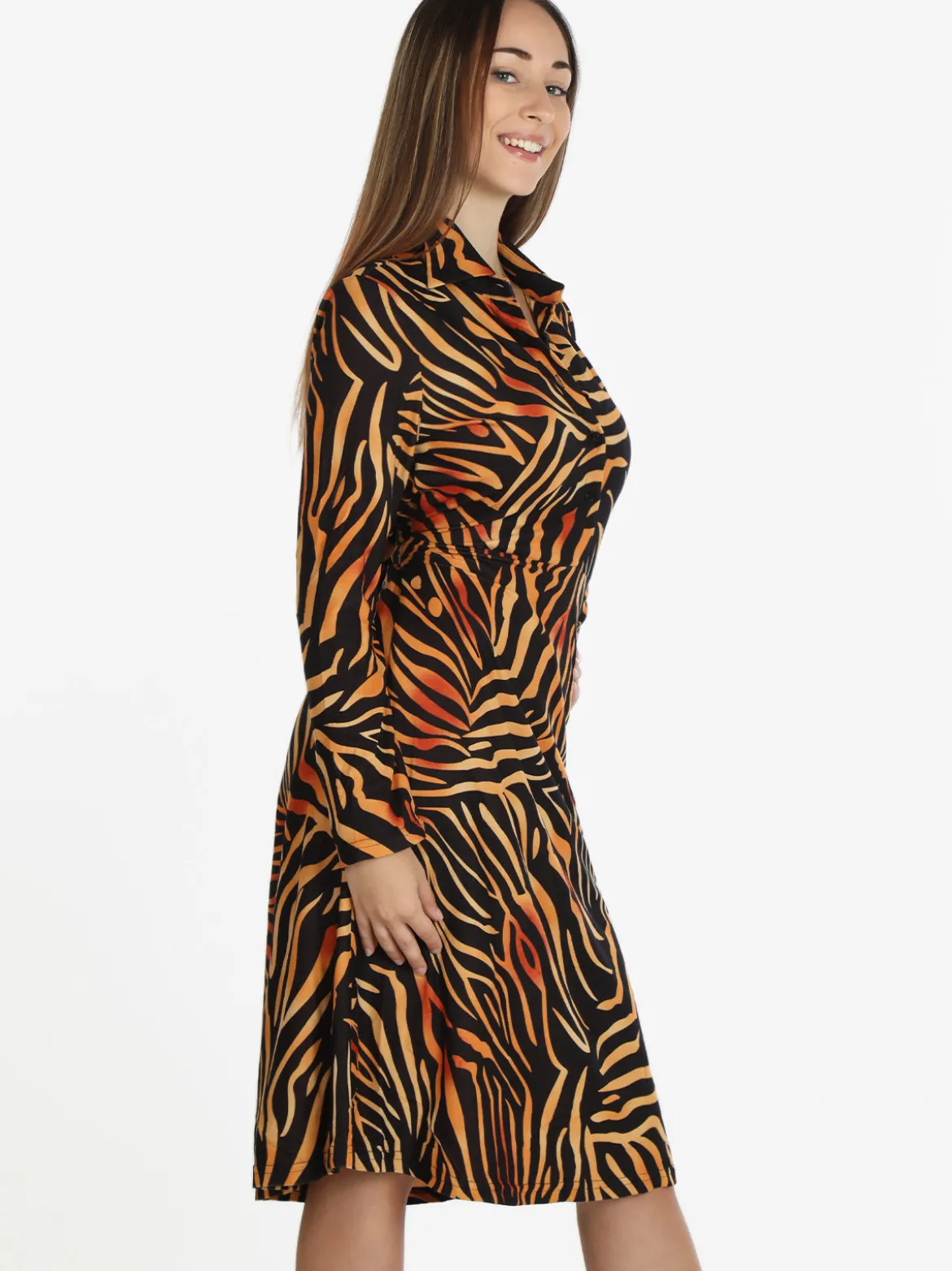 Solada Vestito midi donna con stampa animalier