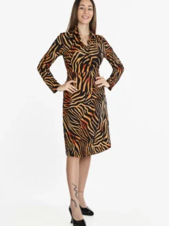 Solada Vestito midi donna con stampa animalier