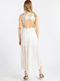 Solada Vestito smanicato con paillettes e schiena scoperta