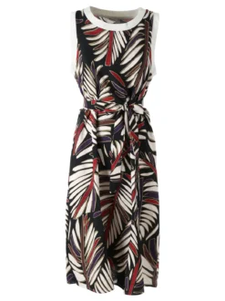 Solada Vestito smanicato da donna con stampe - nero