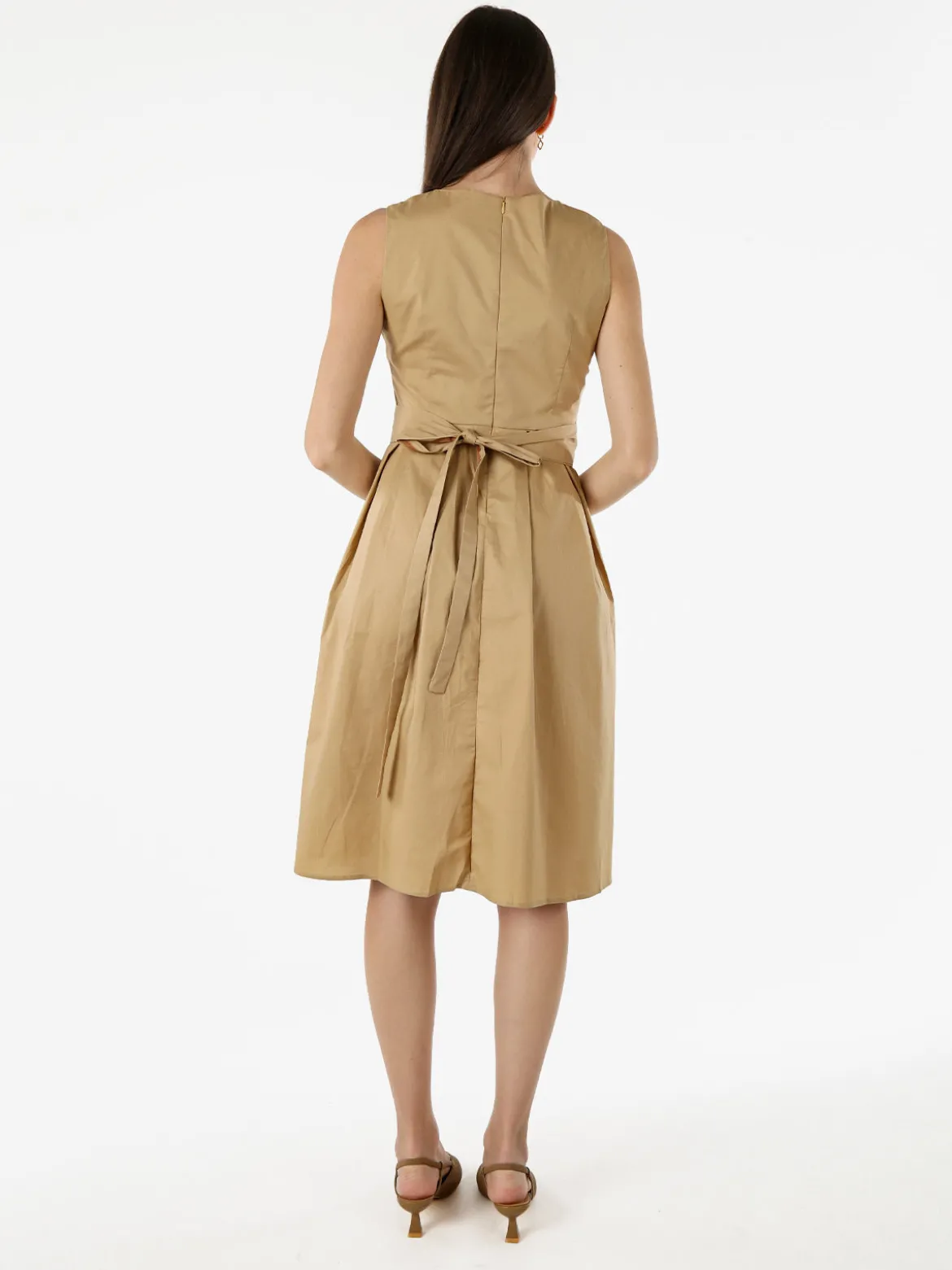 Solada Vestito smanicato da donna in cotone - khaki