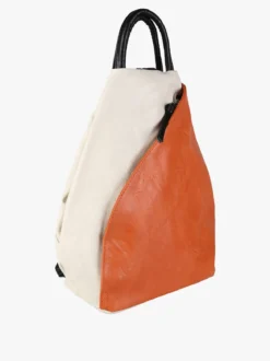 Solada Zaino da donna in ecopelle bicolore - arancione