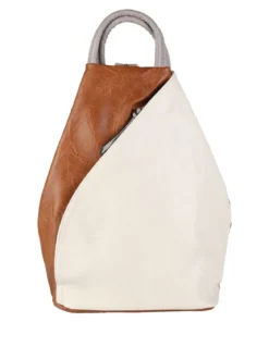 Solada Zaino da donna in ecopelle bicolore - beige