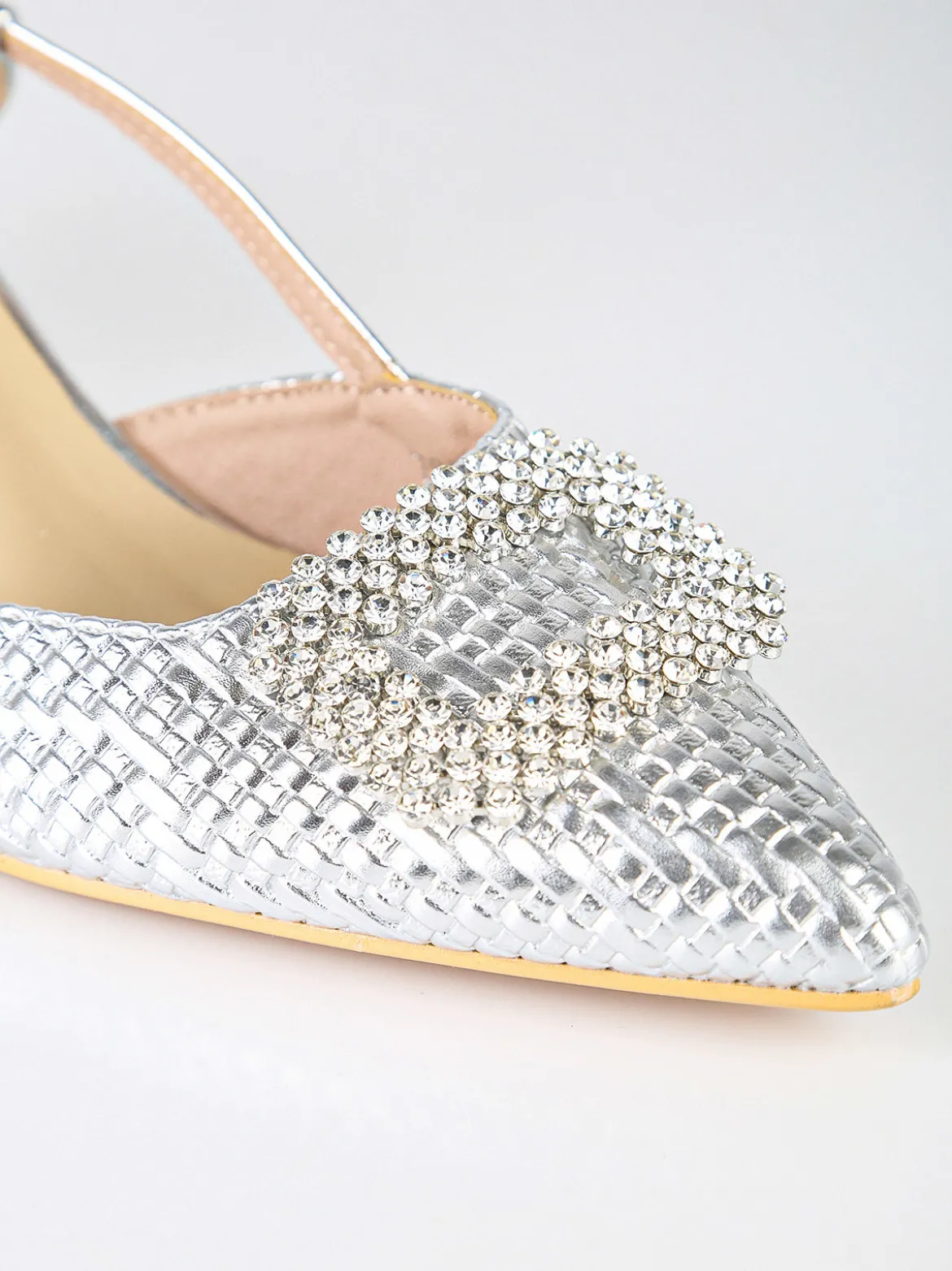 Soleil Slingback donna gioiello aperte dietro con cinturino alla caviglia con fibbia - argento
