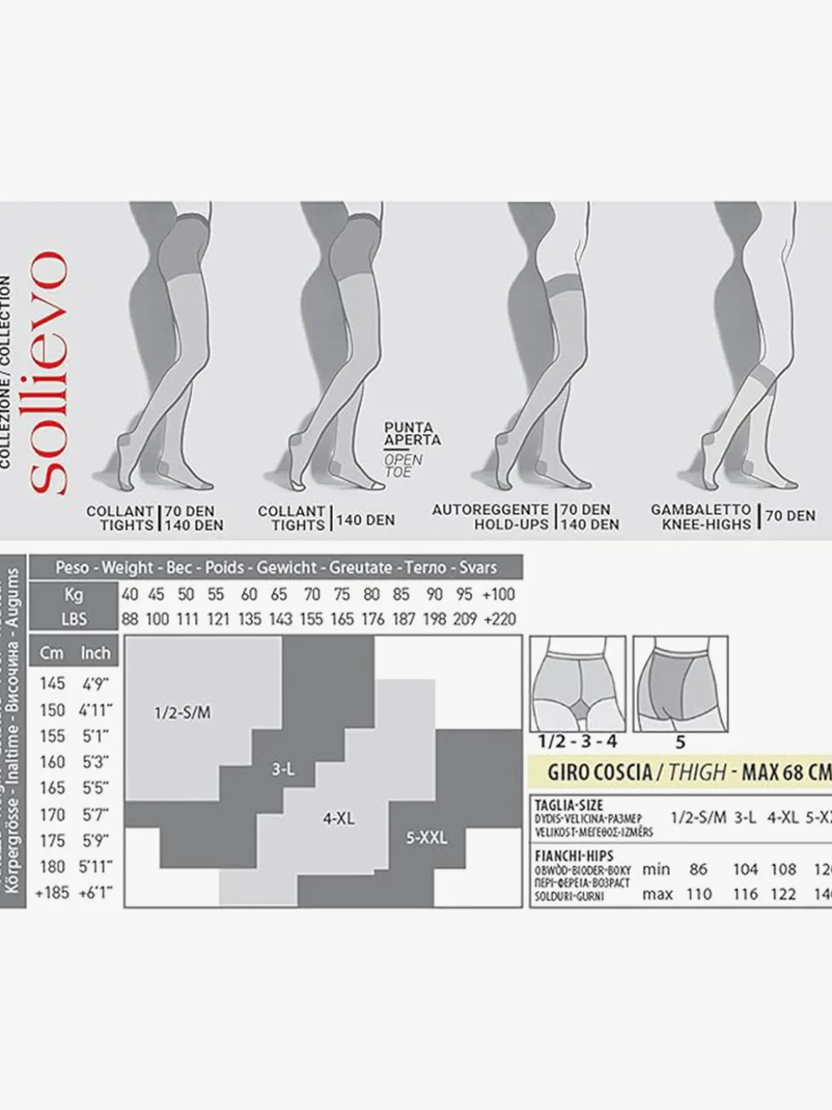Sollievo Collant donna 70 denari a compressione graduata