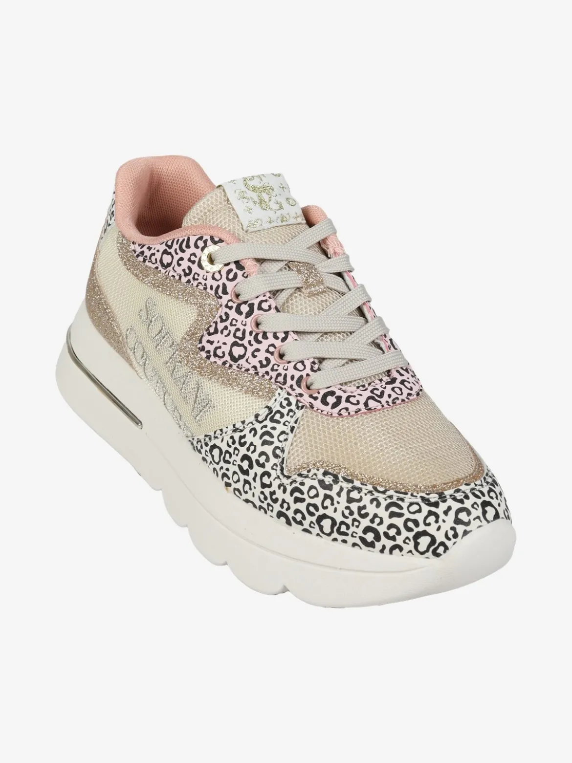 Solo Soprani Sneakers donna animalier con glitter e platform