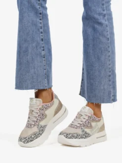 Solo Soprani Sneakers donna animalier con glitter e platform