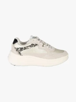 Solo Soprani Sneakers donna in pelle con dettagli animalier e platform - taupe