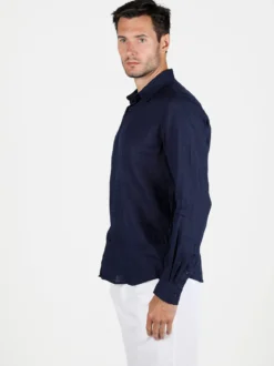 S.O.S Store Of Shirt Camicia in lino da uomo a maniche lunghe