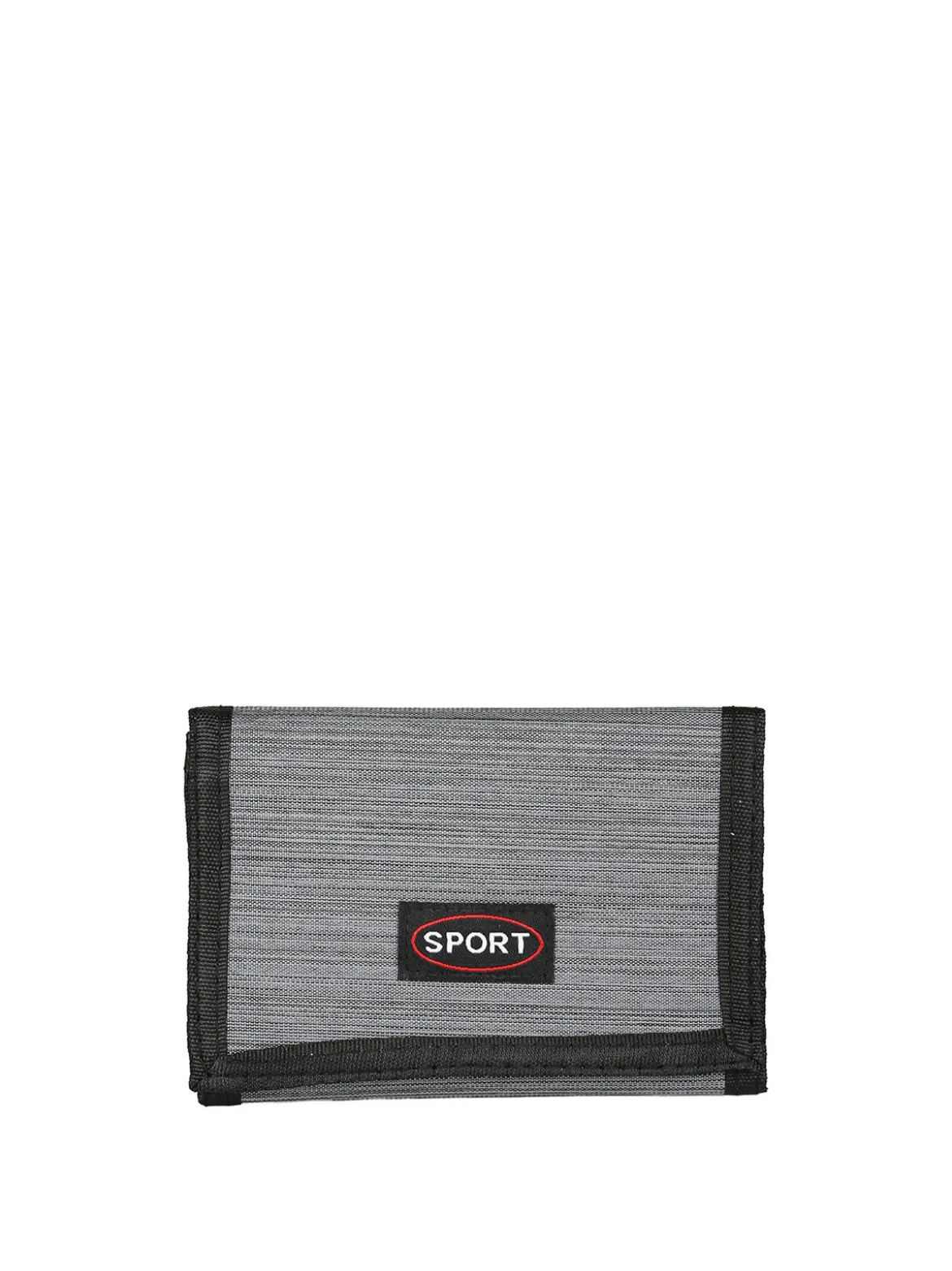 Sport Portafoglio in tessuto con chiusura a strappo e catenella - grigio