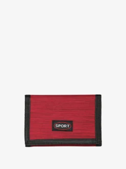 Sport Portafoglio in tessuto con chiusura a strappo e catenella - rosso