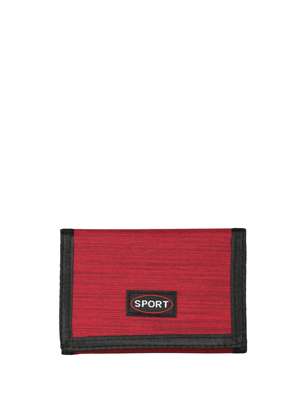 Sport Portafoglio in tessuto con chiusura a strappo e catenella - rosso