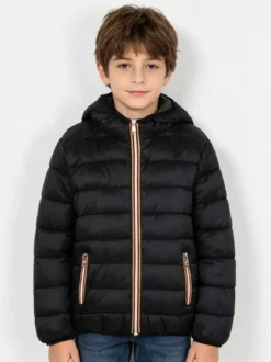 Street Porter Piumino da ragazzo con cappuccio - nero