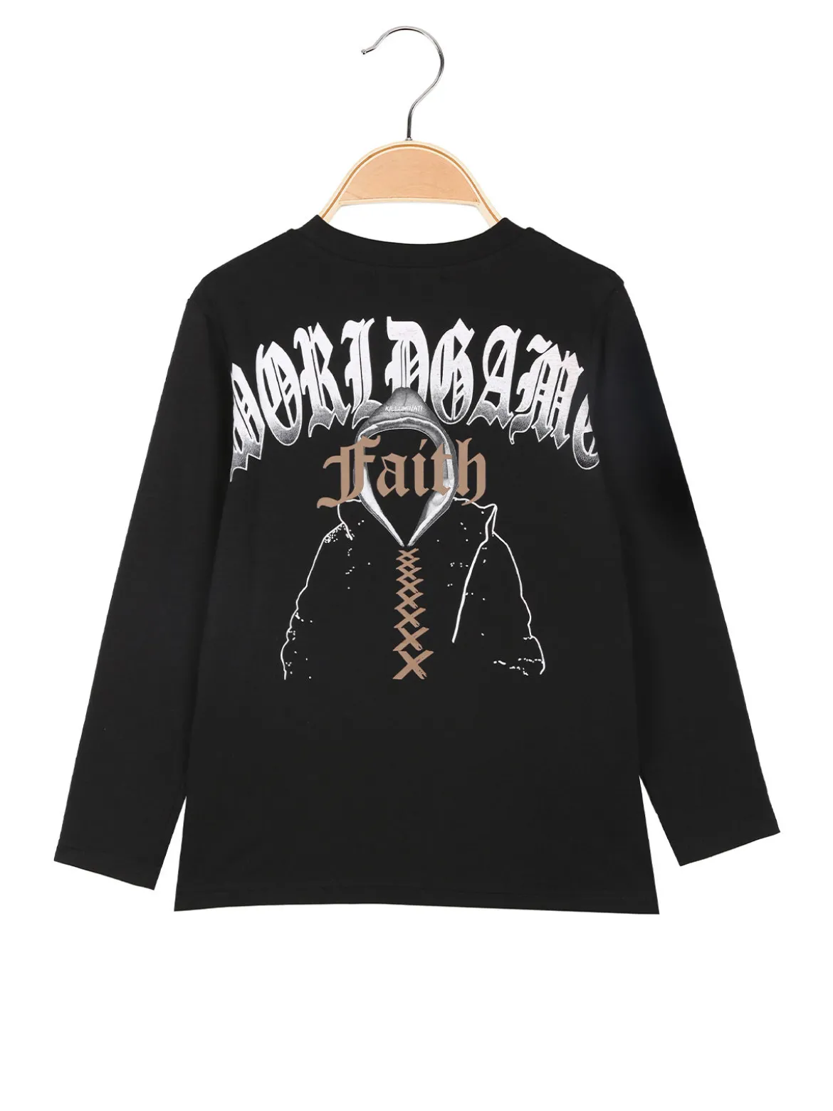 Street Porter T-shirt da ragazzo a maniche lunghe con stampa sul retro - nero