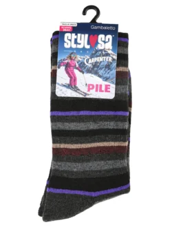 Stylosa Calze lunghe da donna in pile - grigio scuro
