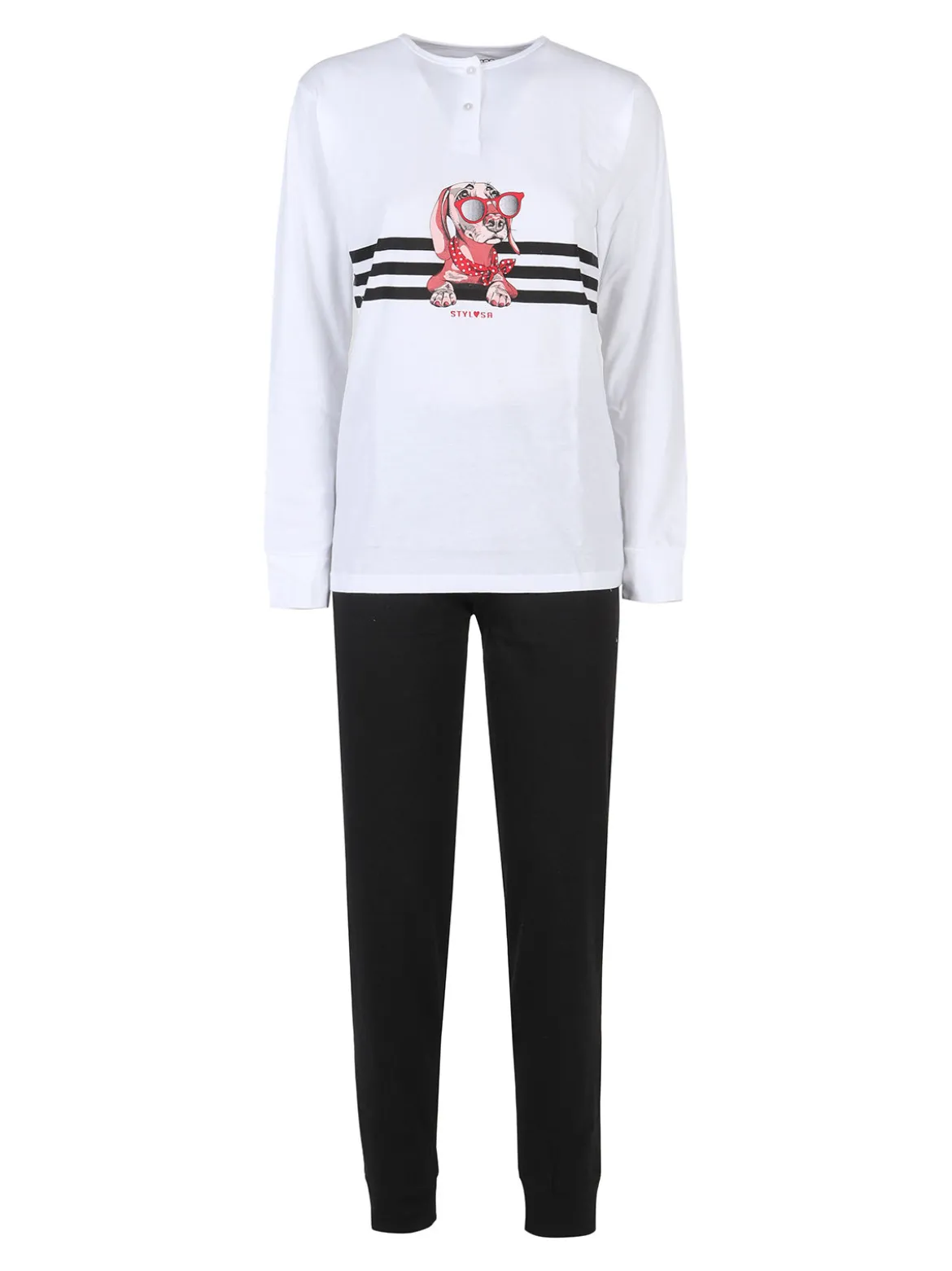 Stylosa Pigiama lungo da donna in cotone