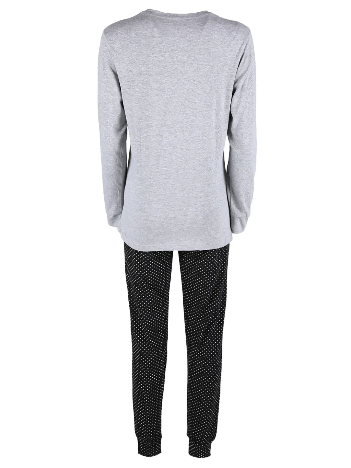 Stylosa Pigiama lungo da donna in cotone con pantaloni a pois