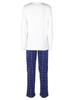 Stylosa Pigiama lungo da donna in cotone con pantaloni a quadri