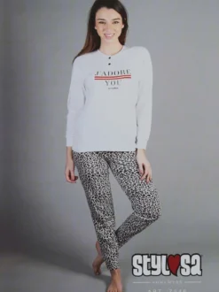 Stylosa Pigiama lungo donna animalier