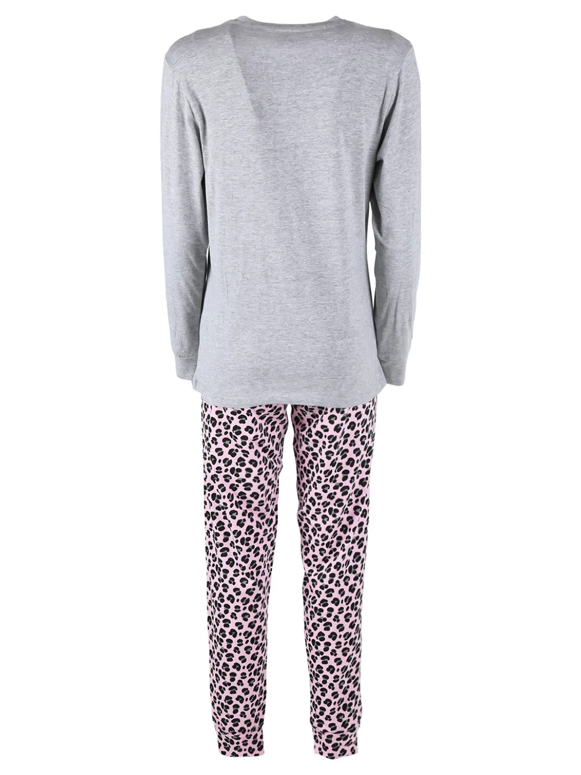 Stylosa Pigiama lungo donna in cotone con pantaloni maculati