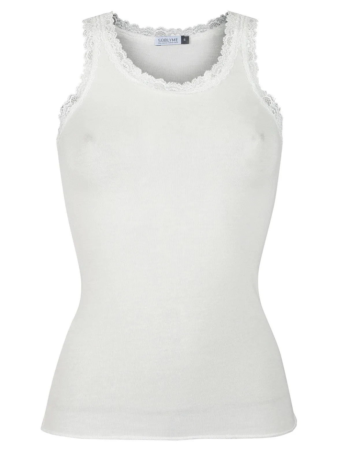 Sublyme Canotta donna con pizzo in misto cashmere