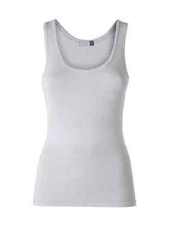 Sublyme Top donna a costine in lurex - argento