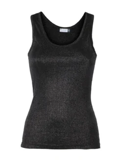 Sublyme Top donna a costine in lurex - nero