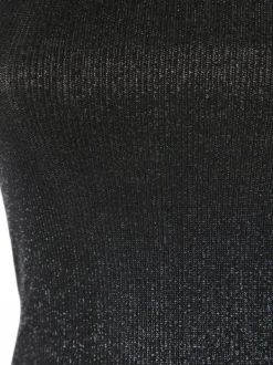 Sublyme Top donna a costine in lurex - nero