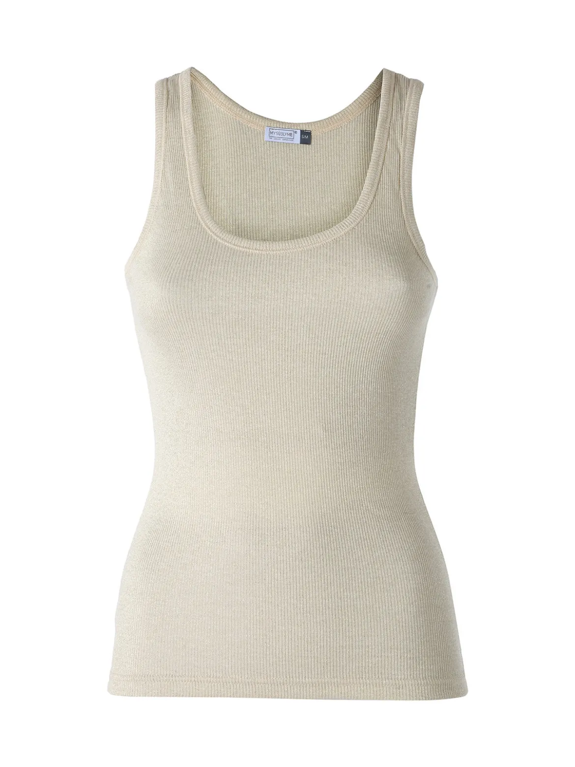 Sublyme Top donna a costine in lurex - oro