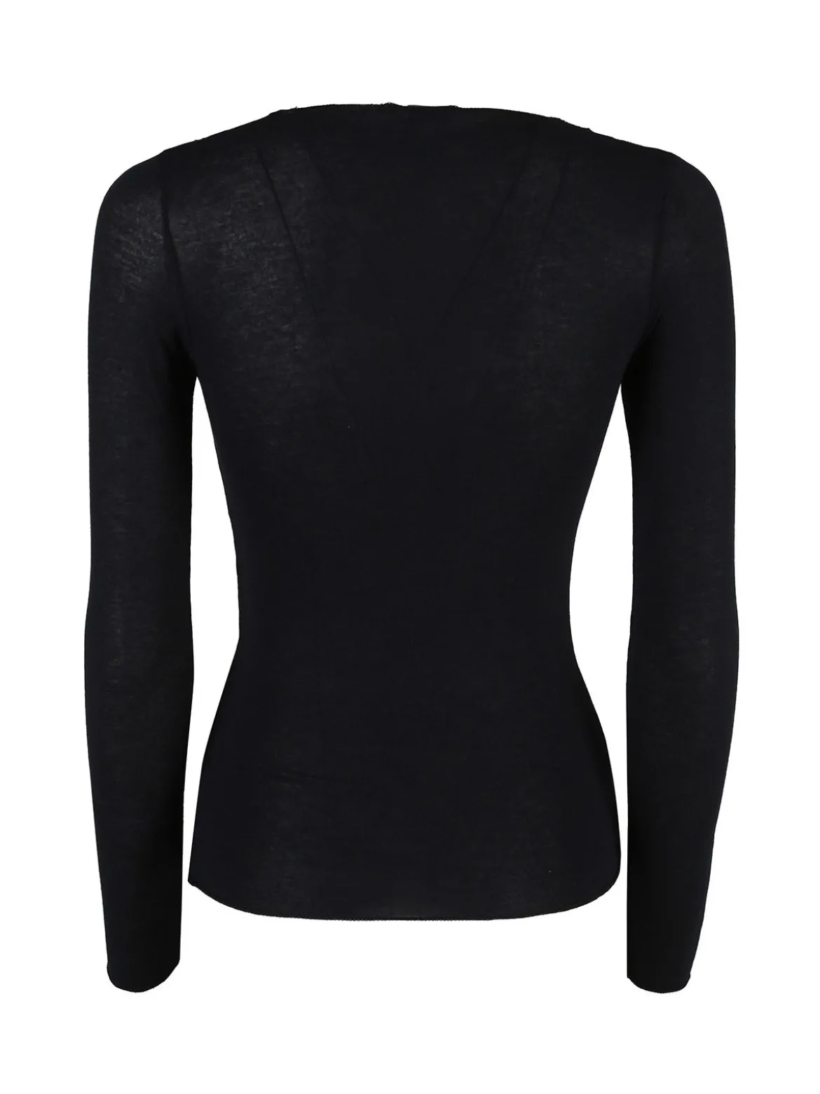 Sublyme T-shirt donna a maniche lunghe in cashmere con pizzo - nero