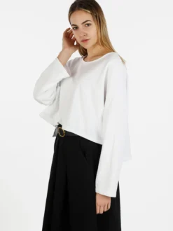Sun Sun T-shirt cropped da donna con tasca