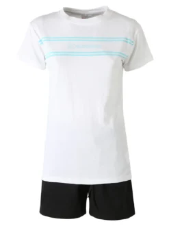 Superga Completo corto da donna 2 pezzi in cotone con logo - bianco