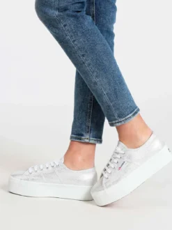 Superga Scarpe in tela donna con platform 2790 LAME