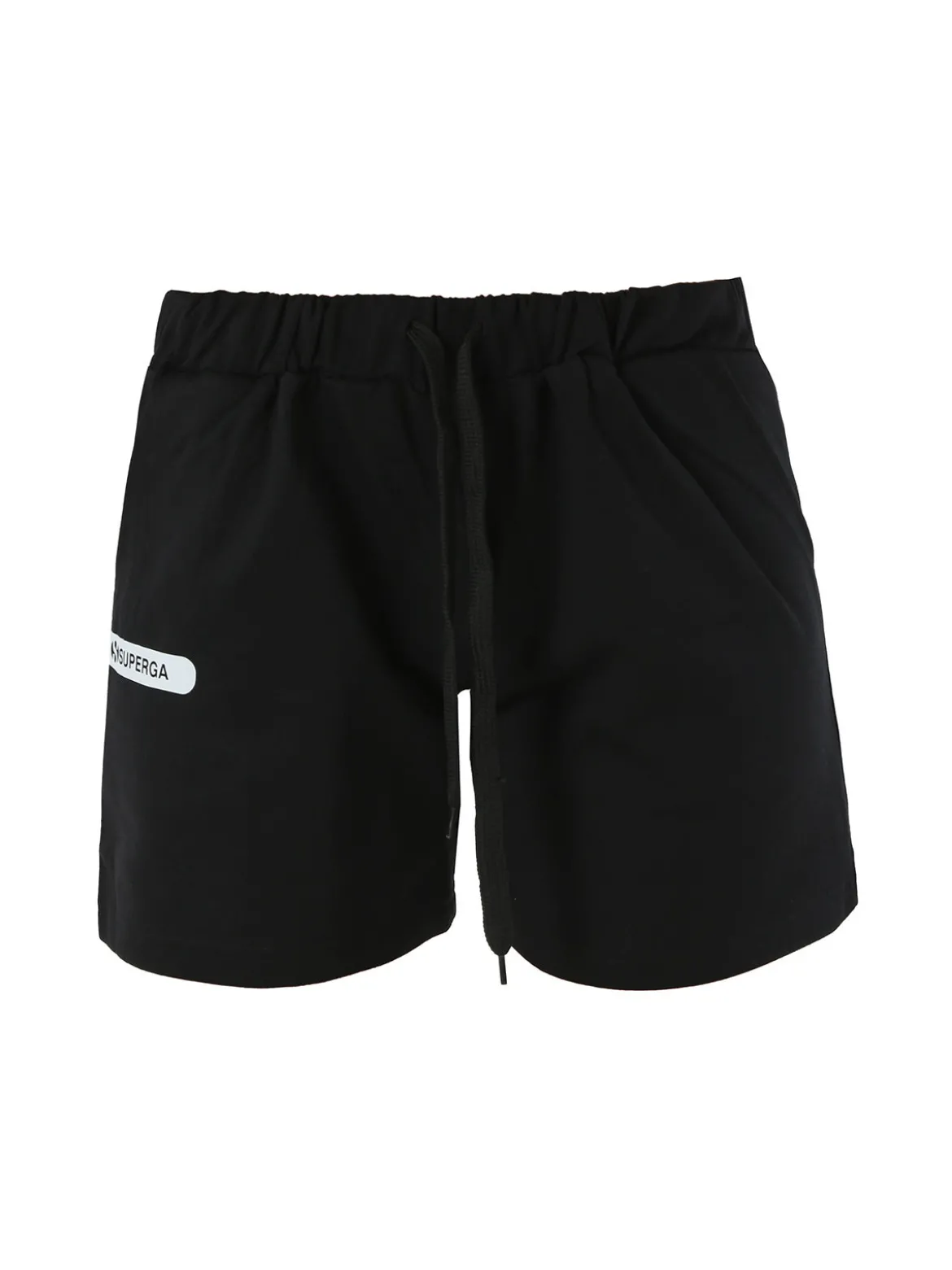 Superga Shorts donna in misto cotone con logo - nero