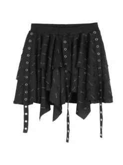 Sweet Junior Completo 3 pezzi da bambina con giacca in ecopelle e gonna con strass - rosa