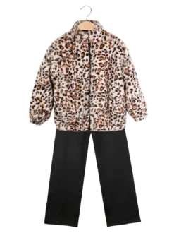 Sweet Junior Completo 3 pezzi da bambina con giacca in ecopelliccia