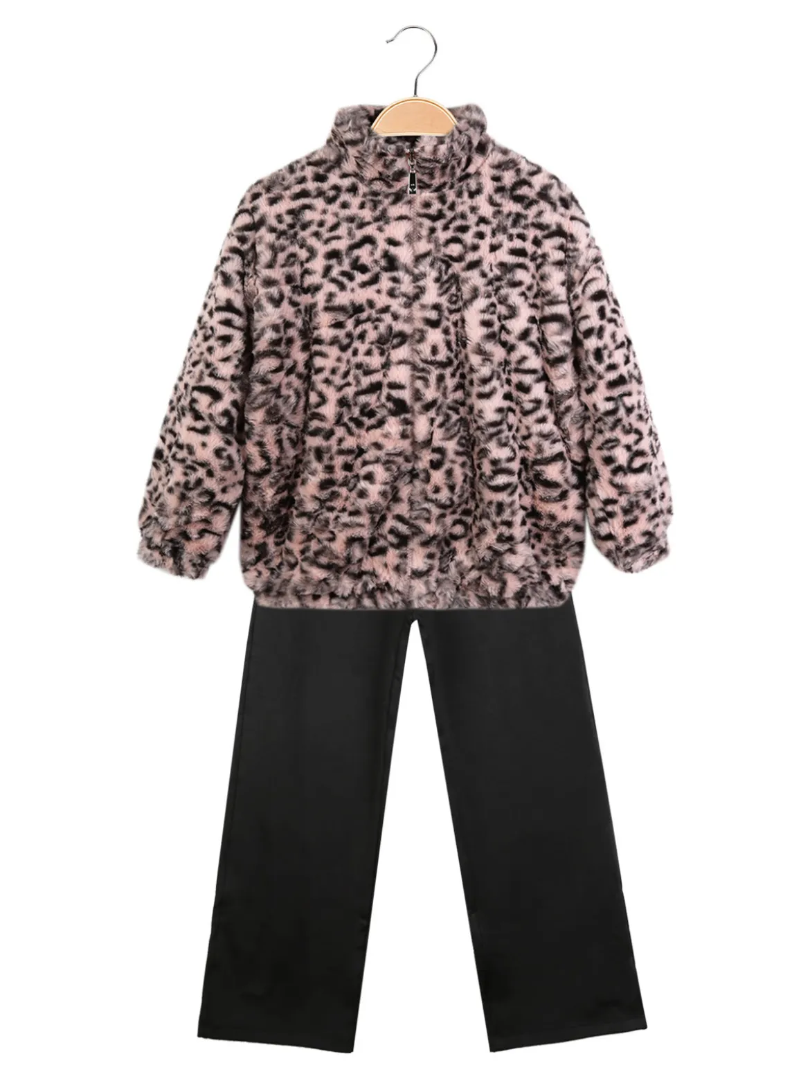 Sweet Junior Completo 3 pezzi da bambina con giacca in ecopelliccia
