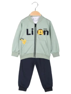 Sweet Junior Completo 3 pezzi da neonato con chiusura zip - verde chiaro