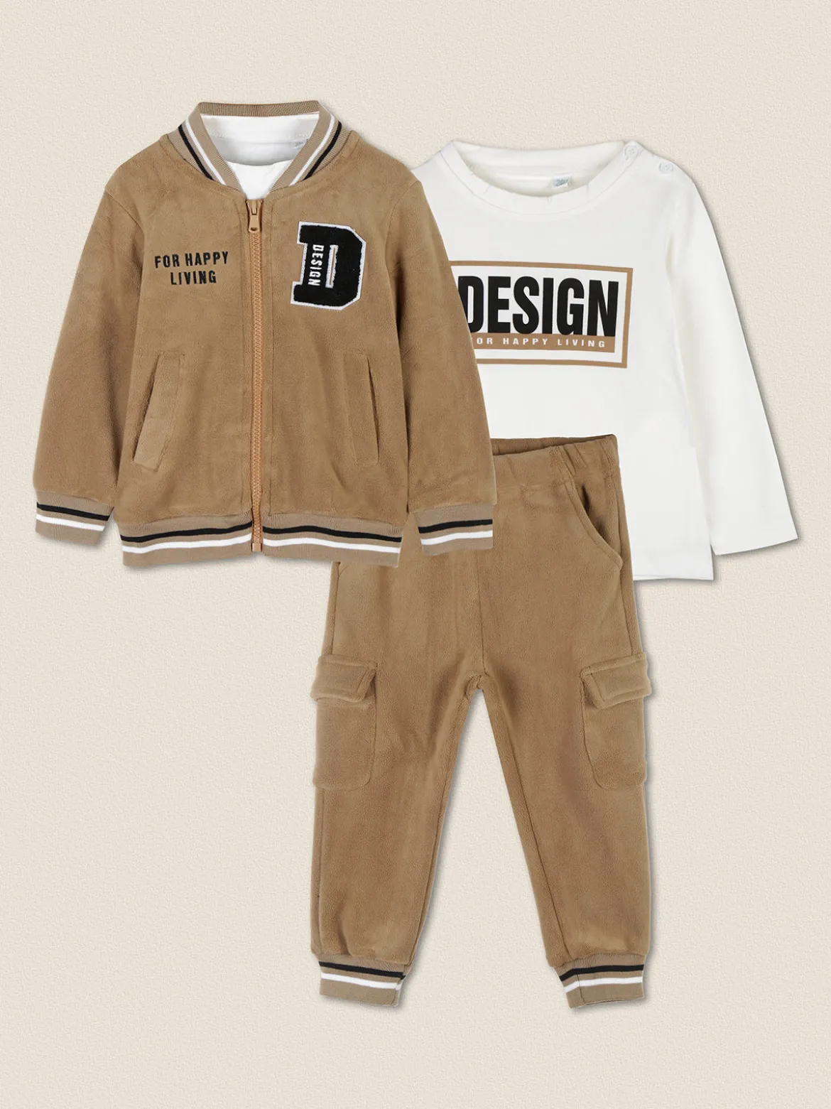 Sweet Junior Completo tuta da neonato 3 pezzi in ciniglia