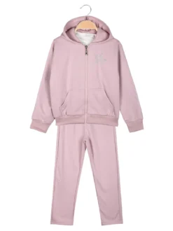 Sweet Junior Completo tuta 3 pezzi da bambina con cappuccio e zip - rosa