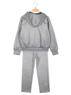 Sweet Junior Completo tuta 3 pezzi da bambina con cappuccio e zip - grigio