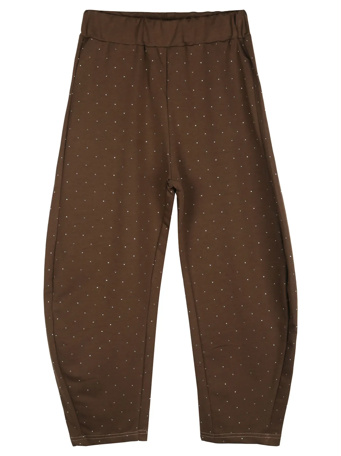 Sweet Junior Pantaloni da bambina a palloncino con micro borchie - moro