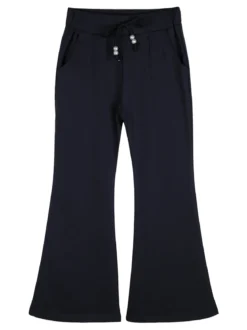 Sweet Junior Pantaloni da bambina a zampa con elastico in vita - blu scuro