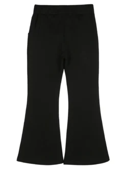 Sweet Junior Pantaloni da bambina a zampa con elastico in vita - nero
