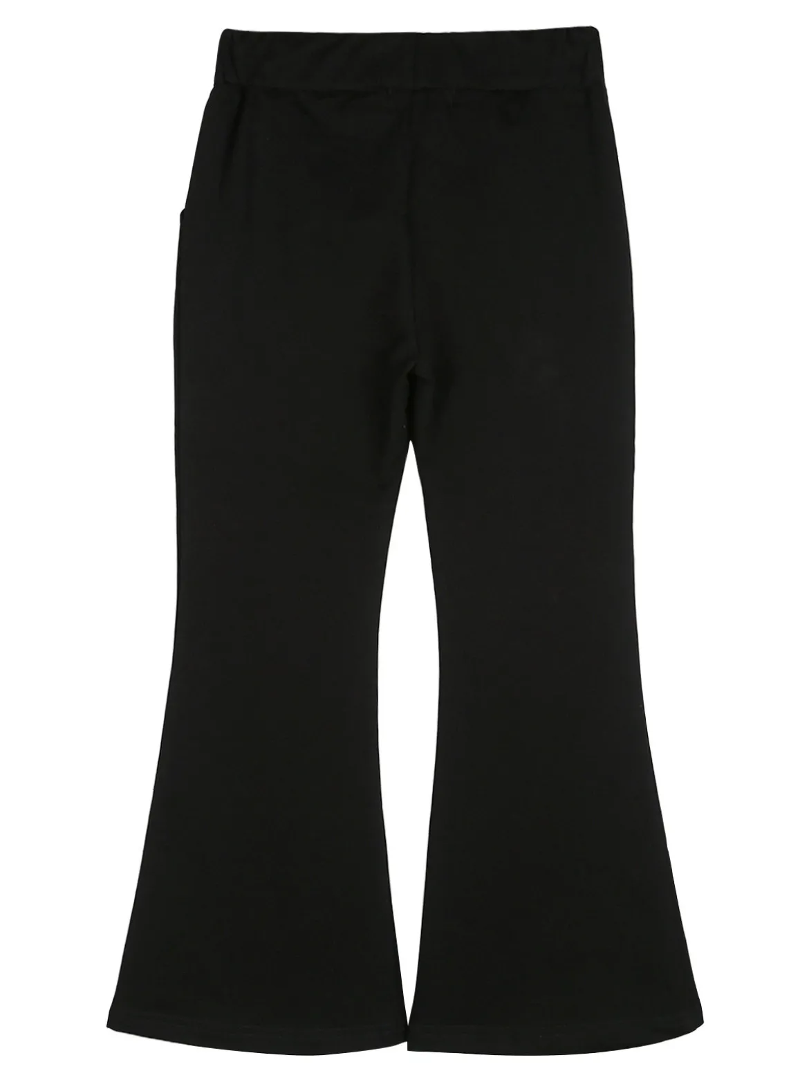 Sweet Junior Pantaloni da bambina a zampa con elastico in vita - nero