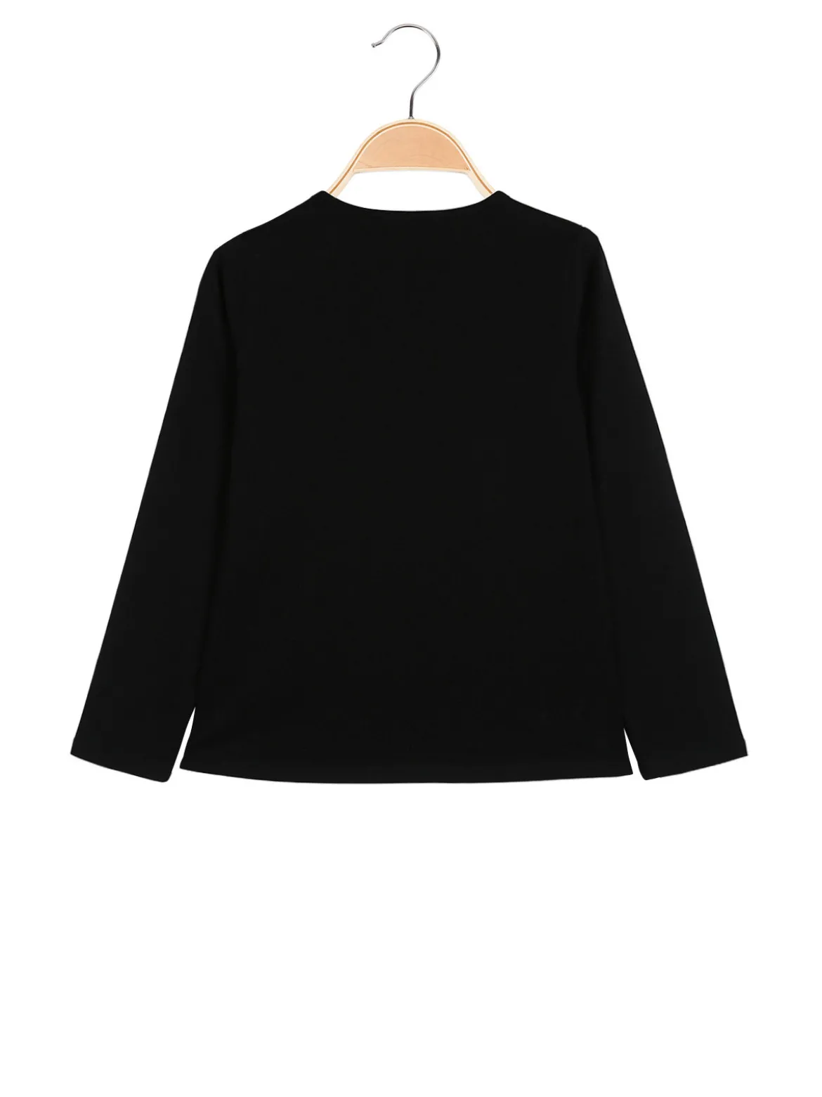 Sweet Junior T-shirt da bambina a maniche lunghe con strass e perle - nero