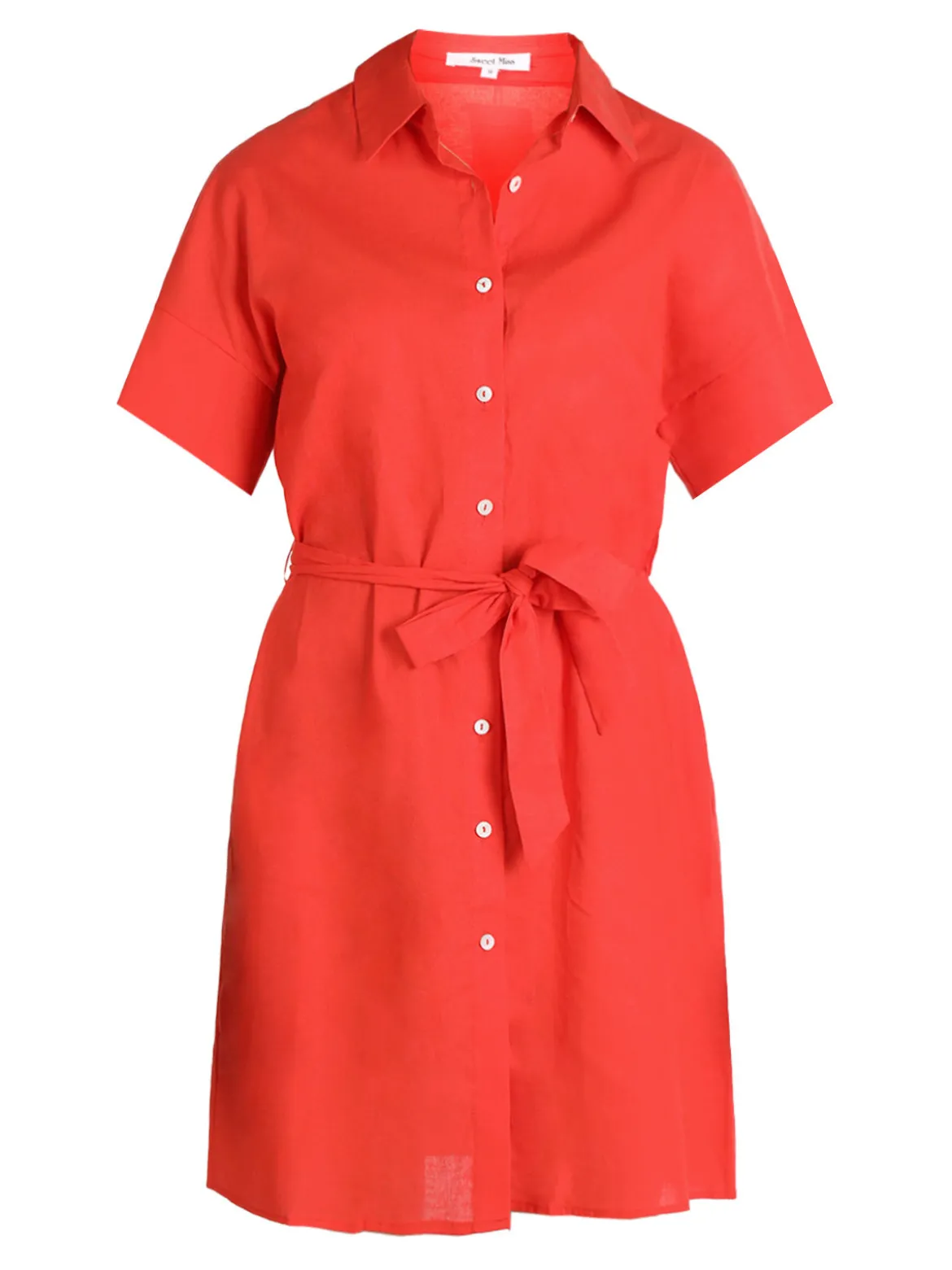 Sweet Miss Abito a camicia in cotone maniche corte
