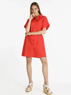 Sweet Miss Abito a camicia in cotone maniche corte