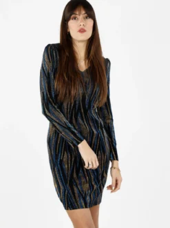 Sweet Miss Abito donna a scollo a V con lurex